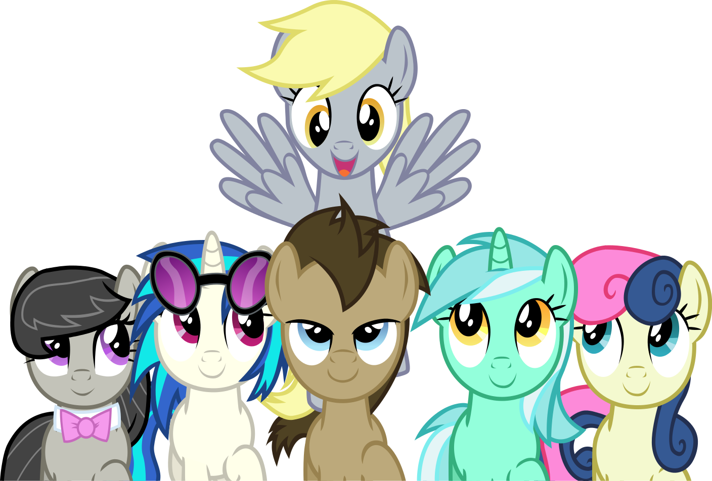 Bonbon, Derpy Hooves, Doctor Whooves, Lyra, Octavia, Safe 1408x952 Bonbon, Derpy Hooves, Doctor Whooves, Lyra, Octavia, Safe
