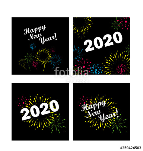 474x500 Happy New Year Vector Set With Fireworks Stock Image