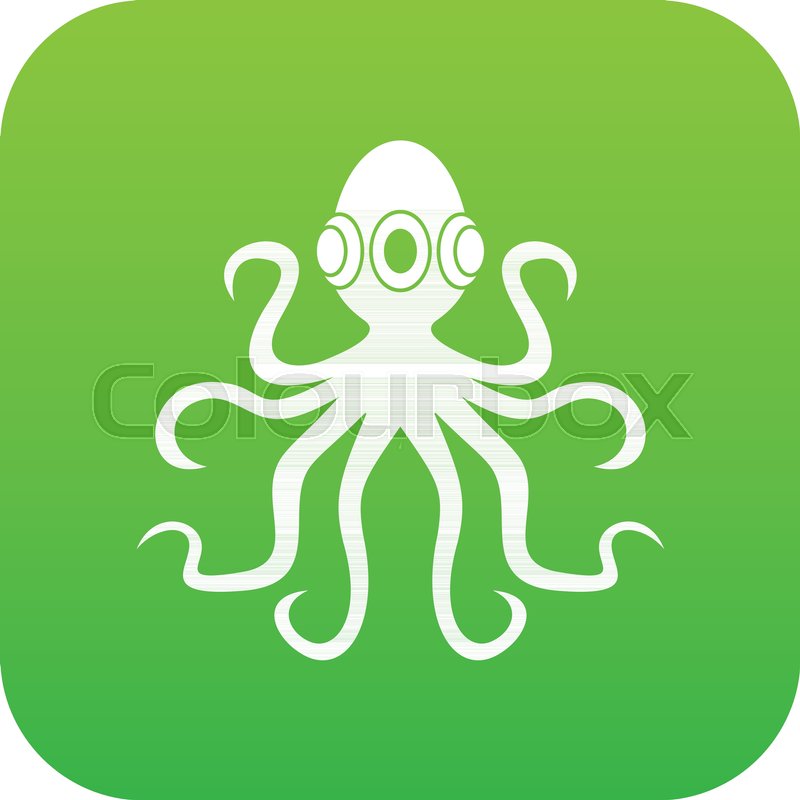 800x800 Octopus Icon Digital Green For Any Stock Vector Colourbox
