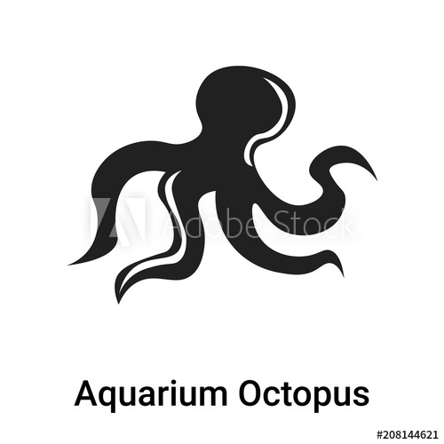 500x500 Aquarium Octopus Icon Vector Sign And Symbol Isolated On White