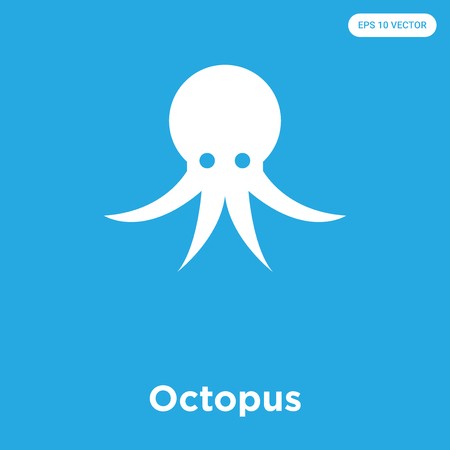 450x450 Octopus Vector Icon Isolated On Blue Background, Sign And Symbol