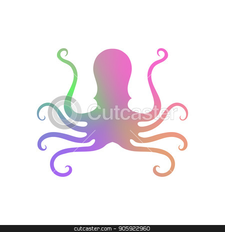 450x464 Colorful Octopus Icon On White Background Stilized Logo Design