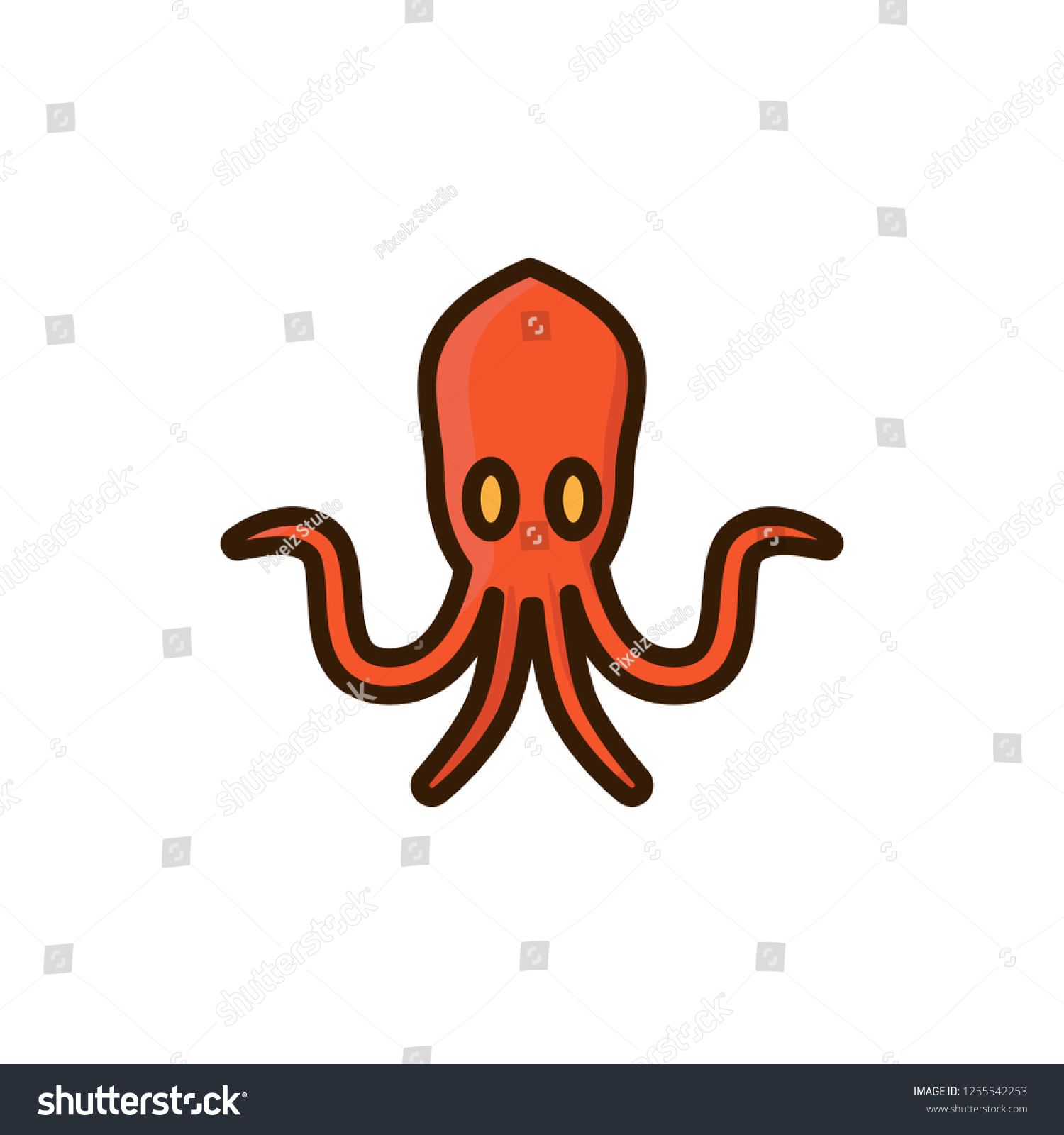 1500x1600 Octopus Icon Vector Design Filled Outline Icon Vector Icon