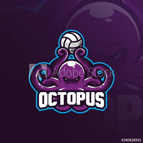 500x500 Octopus Mascot Logo Vector Design With Modern Illustration Concept