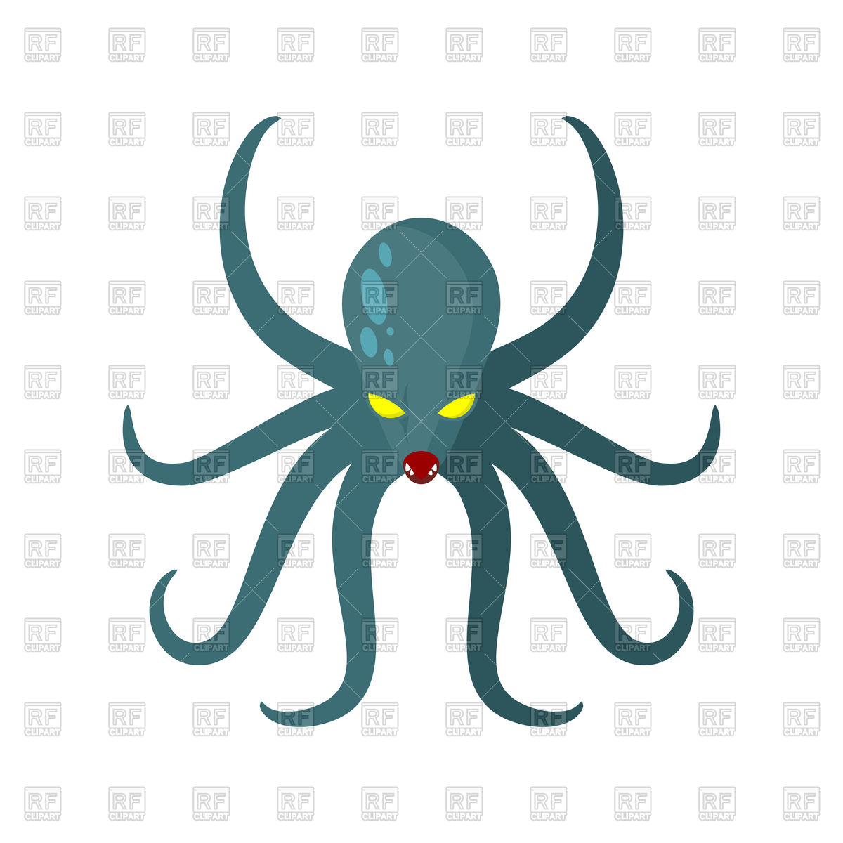 1200x1200 Cartoon Angry Octopus Vector Image Of Plants And Animals