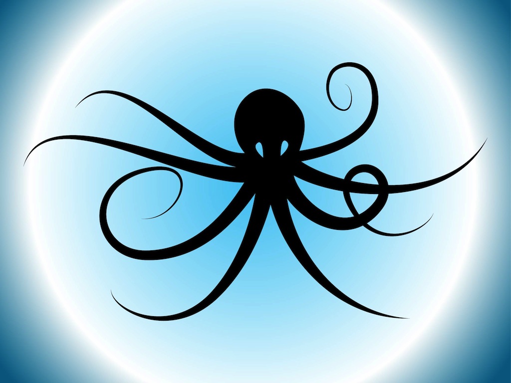 Octopus Silhouette Vector Art Graphics 1024x768 Octopus Silhouette Vector Art Graphics