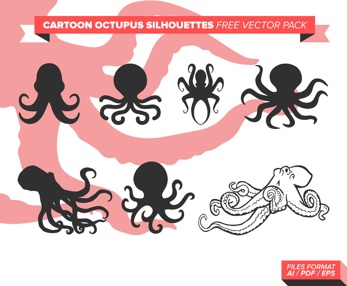 Cartoono Octopus Silhouettes Free Vector Pack Vector Art 1136x936 Cartoono Octopus Silhouettes Free Vector Pack Vector Art