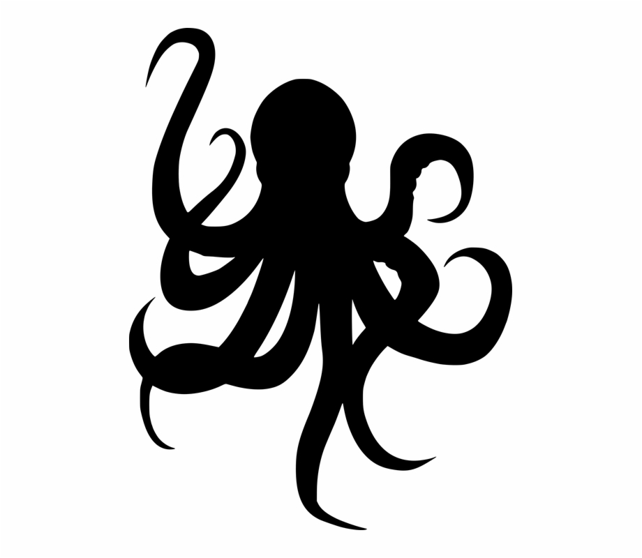 920x800 Silhouette, Octopus Vector Graphic, Octopus Tentacles