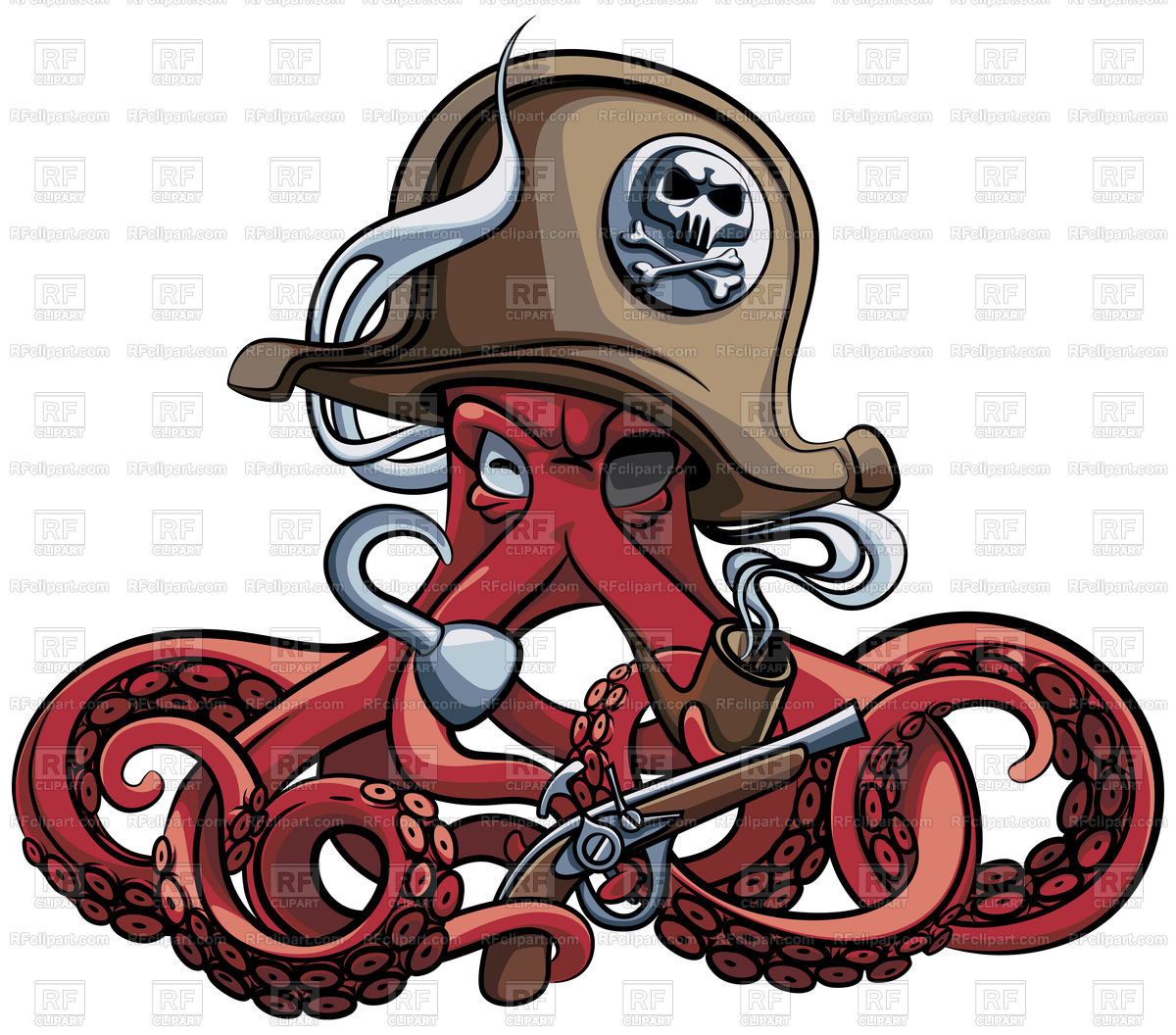 1200x1056 Colourful Illustration Of One Eyed Octopus In The Tricorn