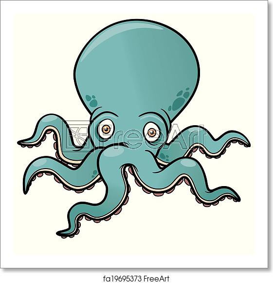 561x581 Free Art Print Of Octopus Vector Illustration Of Cartoon Octopus