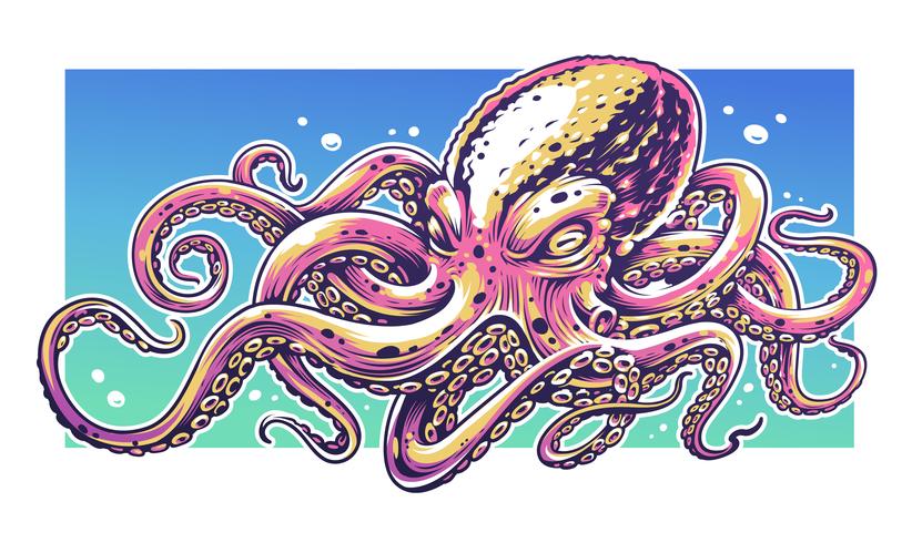 822x490 Octopus Graffiti Vector Art