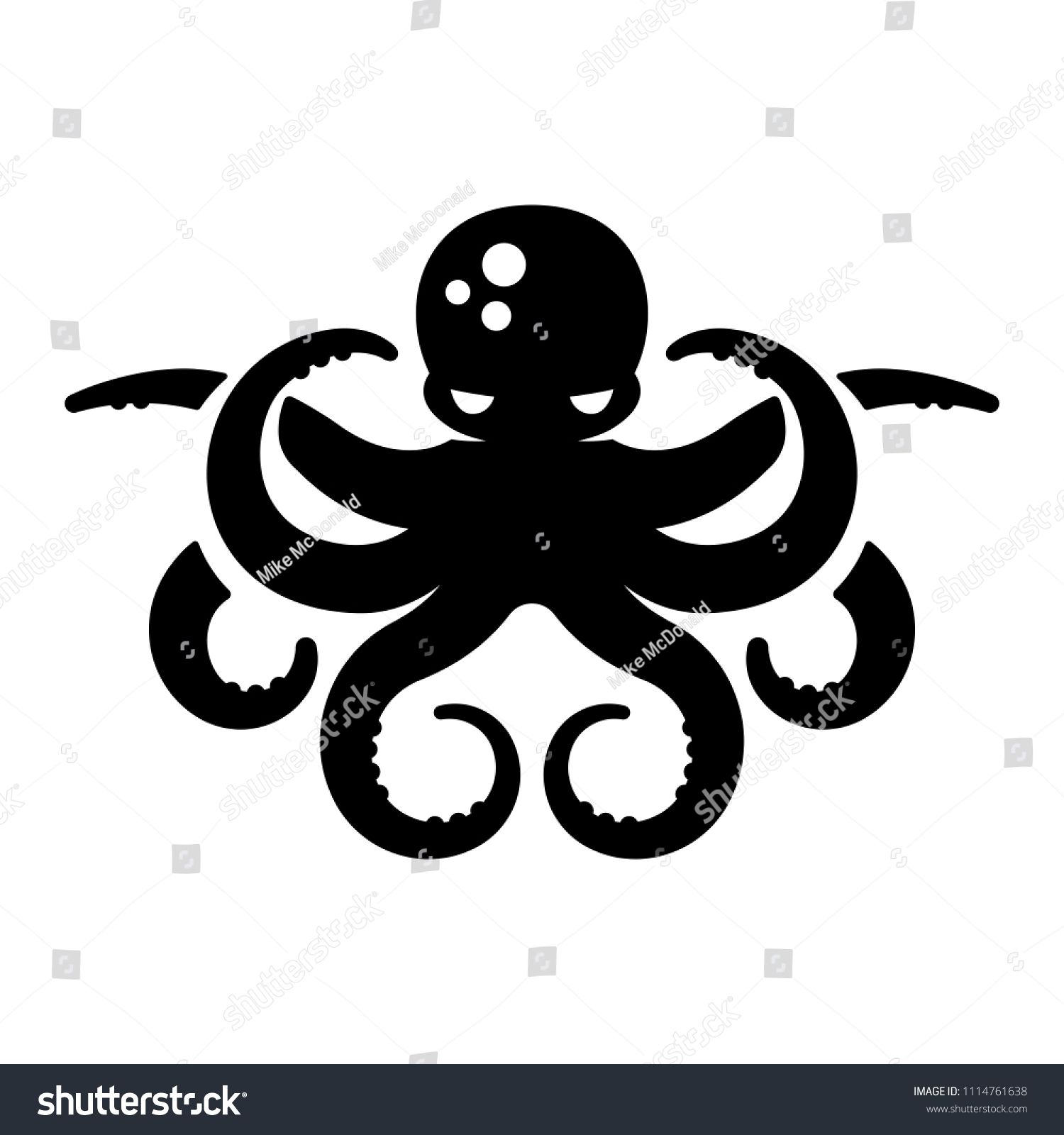 1500x1600 Octopus Vector Character Illustration Royalty Free Stock Image
