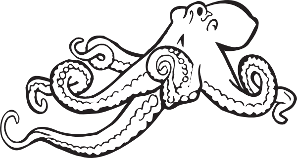 600x320 Coloring Book Octopus Clip Art