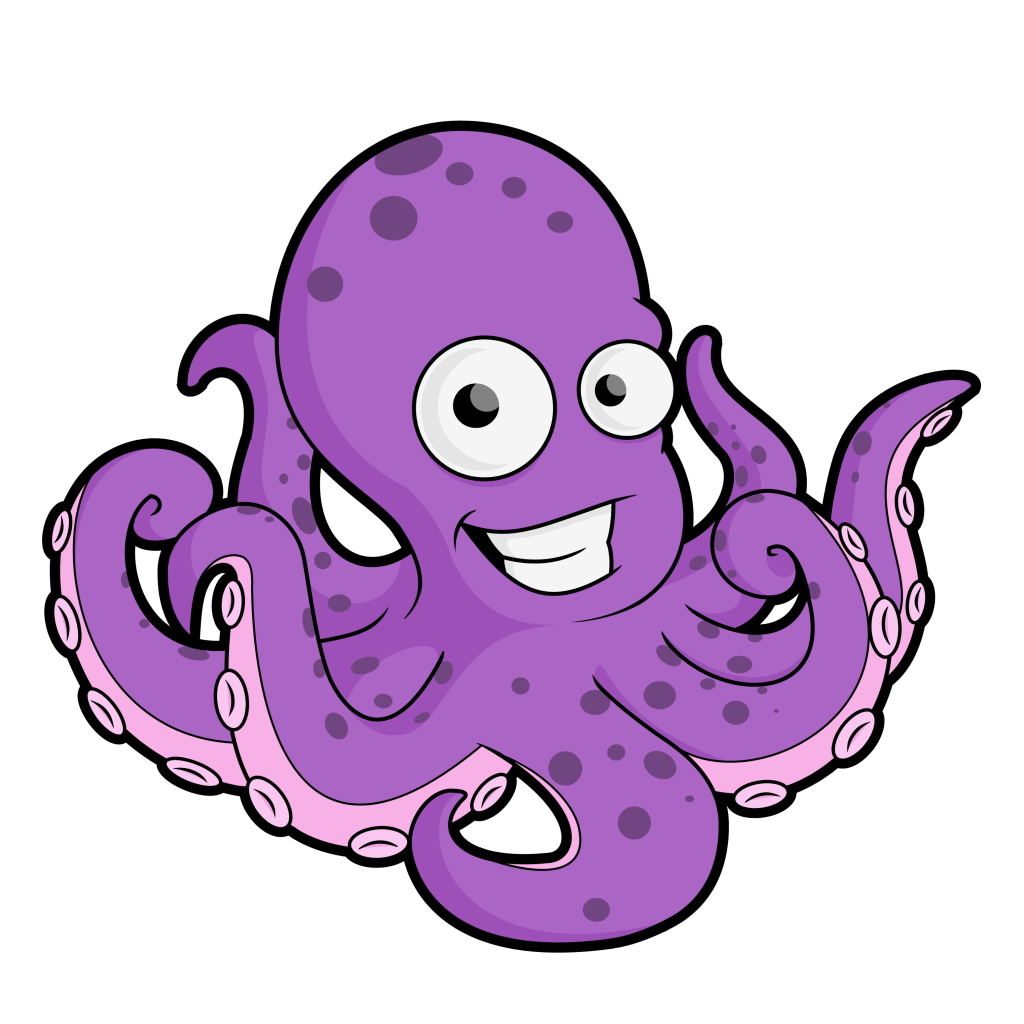 1024x1024 Free Cartoon Octopus Clip Art Vector