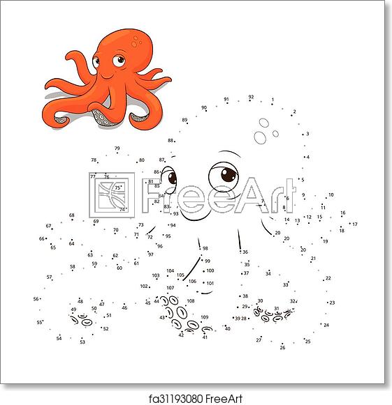 561x581 Free Art Print Of Connect The Dots To Draw Game Octopus Vector