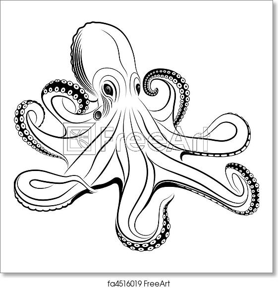 561x581 Free Art Print Of Octopus Vector Octopus Represented In The Form