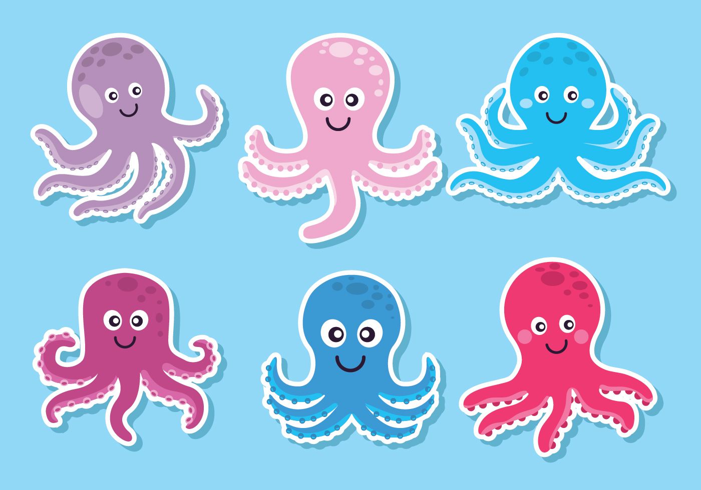1400x980 Octopus Vector Set