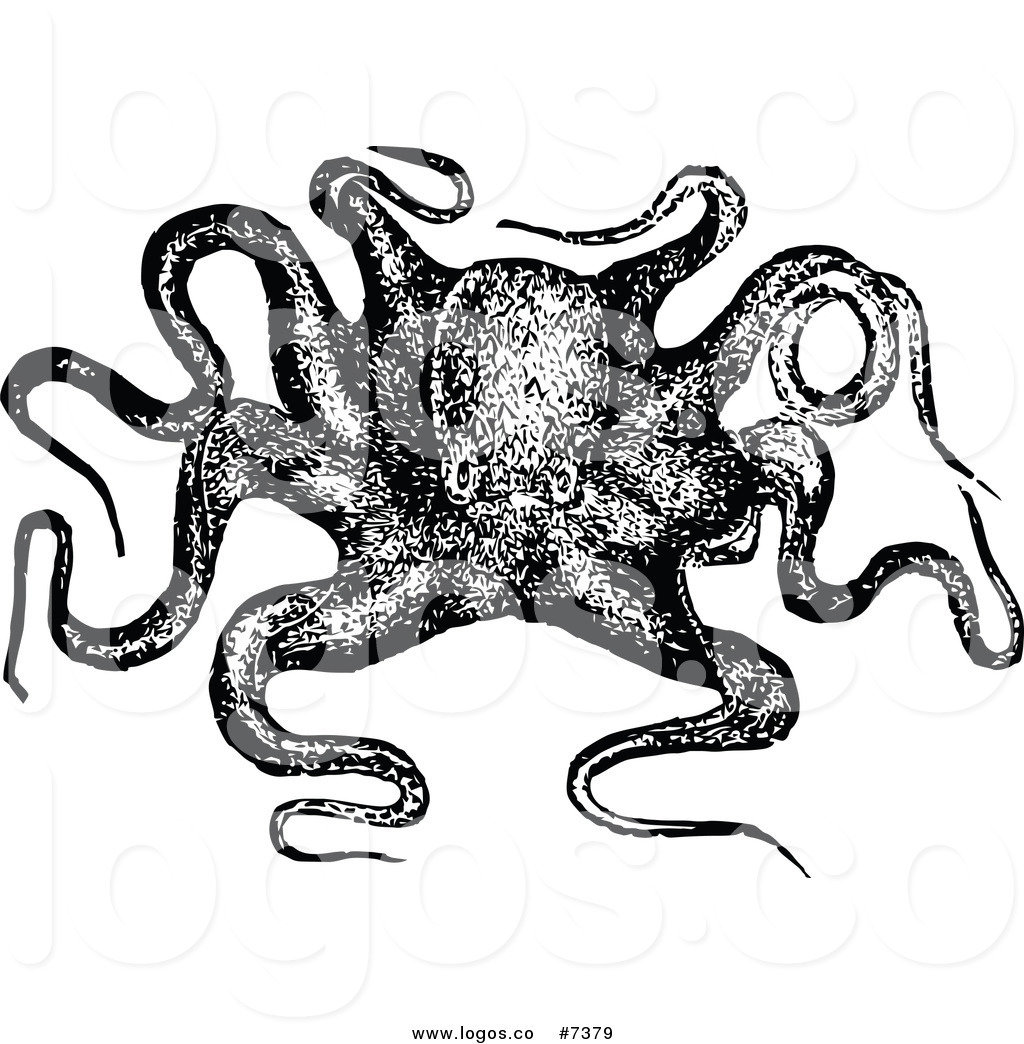 1024x1044 Royalty Free Clip Art Vector Black And White Octopus Logo