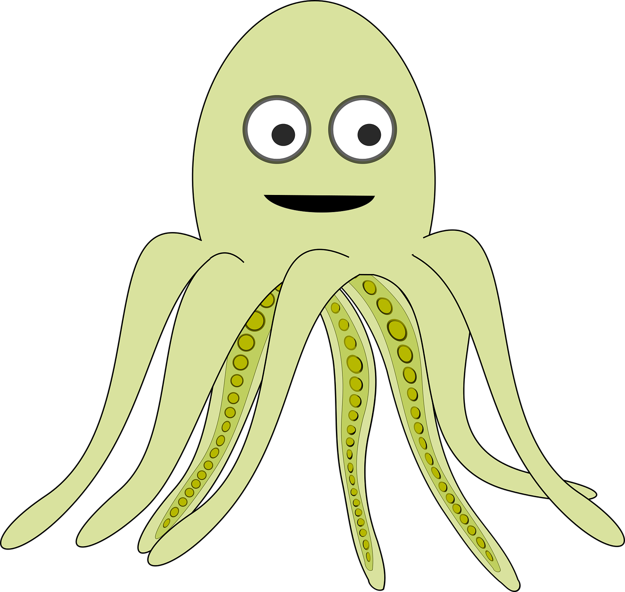 1280x1212 Cartoon,octopus,sea,free Vector Graphics,free Pictures