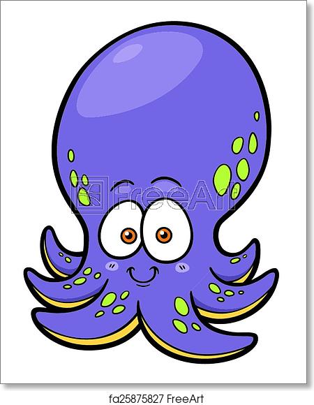 450x580 Free Art Print Of Octopus Vector Illustration Of Cartoon Octopus