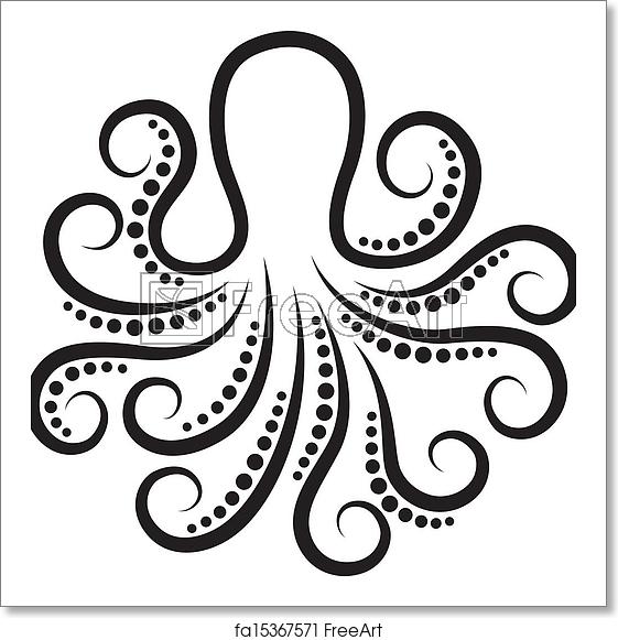 561x581 Free Art Print Of Stylized Octopus Stylized Octopus Vector