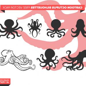 300x300 Photostock Vector Octopus Vector Color Engraving Vintage