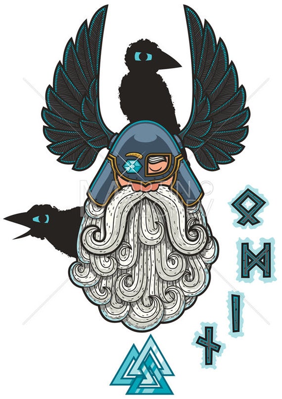 570x807 Odin Vector Illustration God Norse Scandinavian Etsy