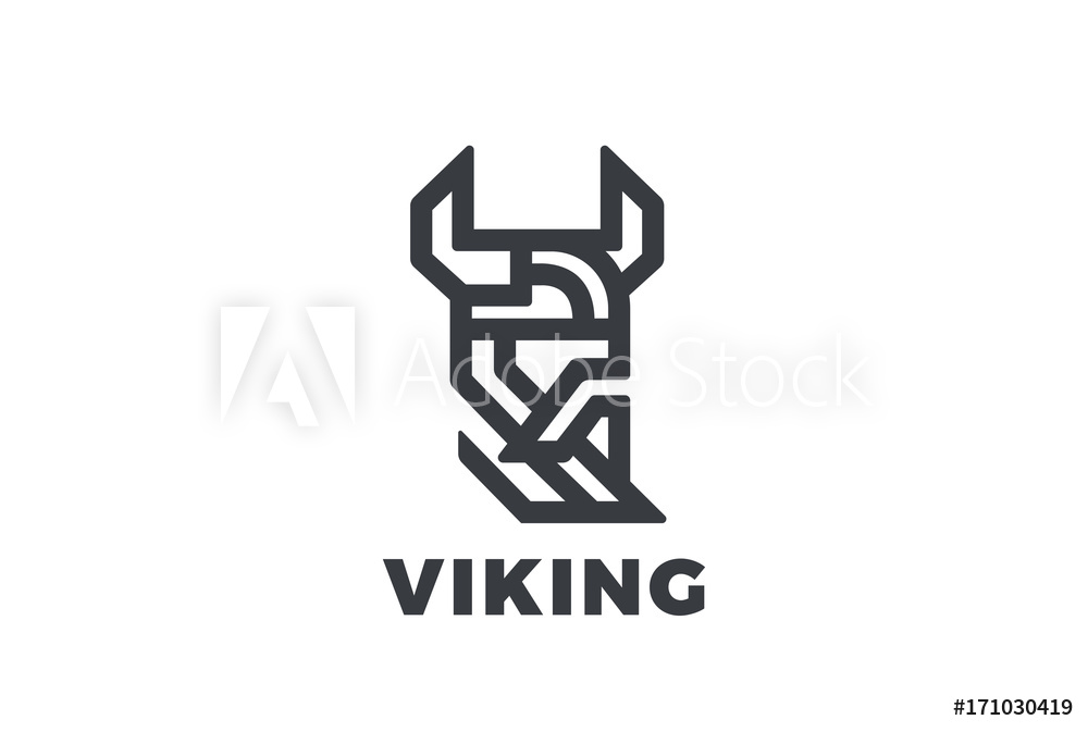 1000x673 Photo Art Print Viking Odin Head Helmet Beard Logo Vector Linear