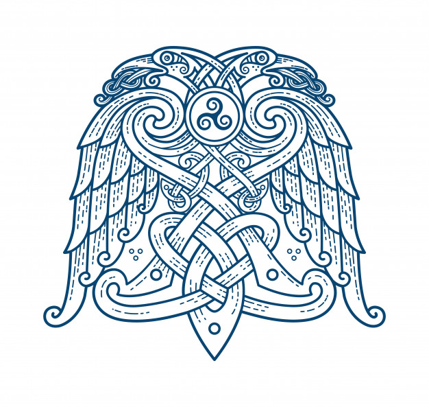 626x593 Scandinavian Tattoo Of The Symbol Of God Odin Vector Premium