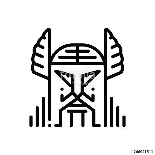 500x500 Black Line Icon For Odin Norse Stock Image And Royalty Free