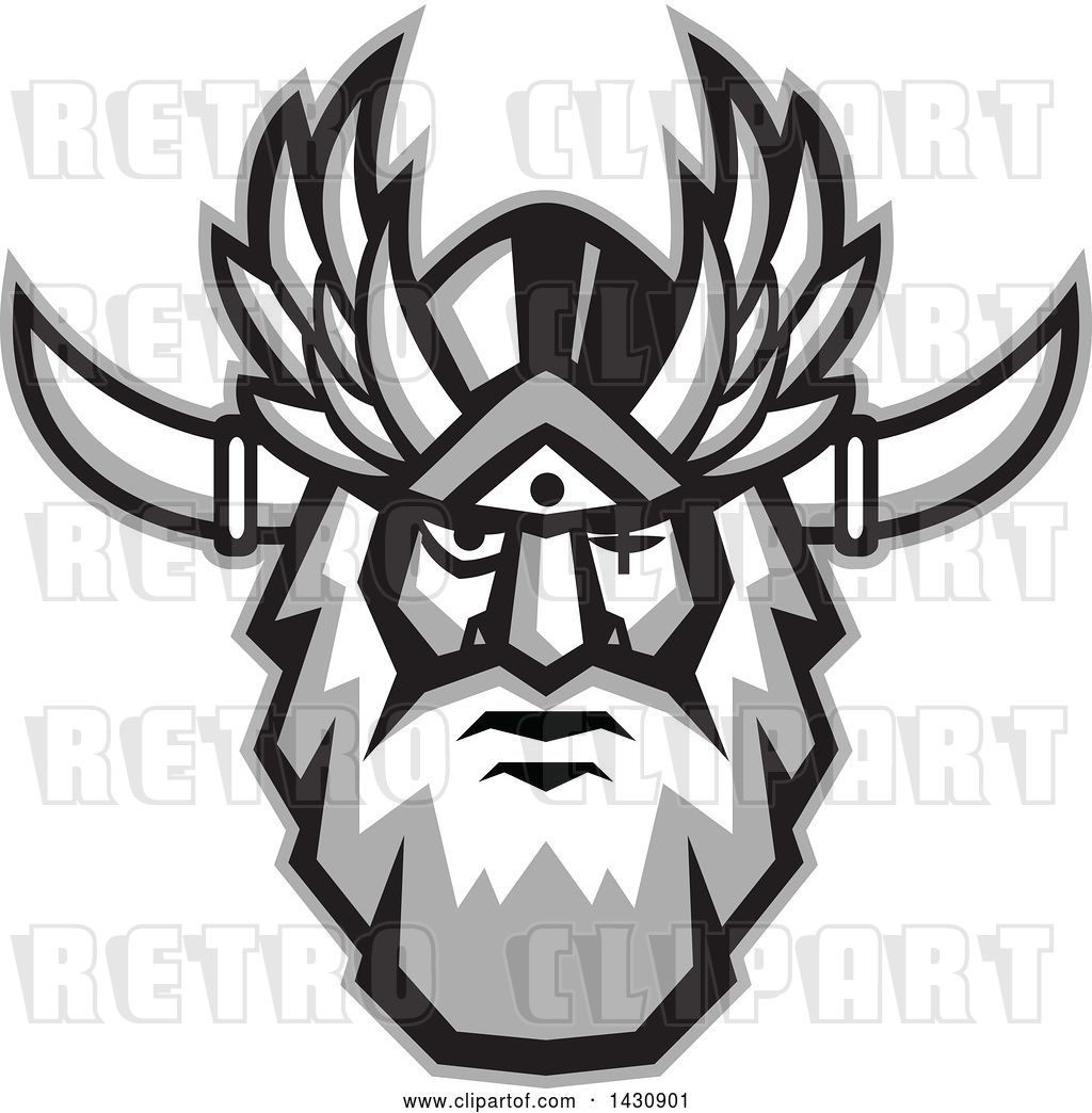 1024x1044 Vector Clip Art Of Retro Face Of Odin With A Beard And Helmet