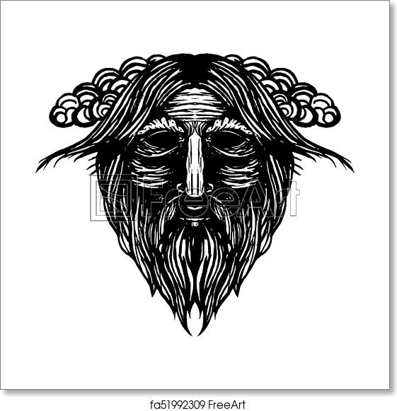 561x581 Free Art Print Of Ancient Viking Head Illustration Ancient Viking
