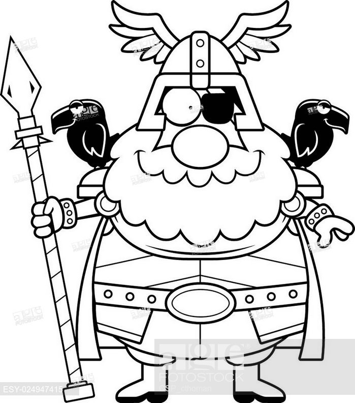 699x792 Happy Cartoon Odin, Stock Vector, Vector And Low Budget Royalty