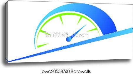 453x252 Vector Speed Meter Fast Odometer, Canvas Print Barewalls Posters