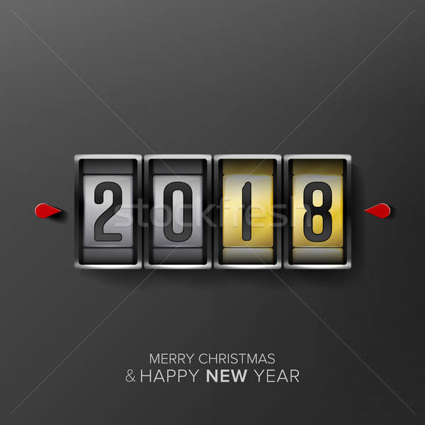 600x600 Happy New Year Vector Greeting Card Background Odometer