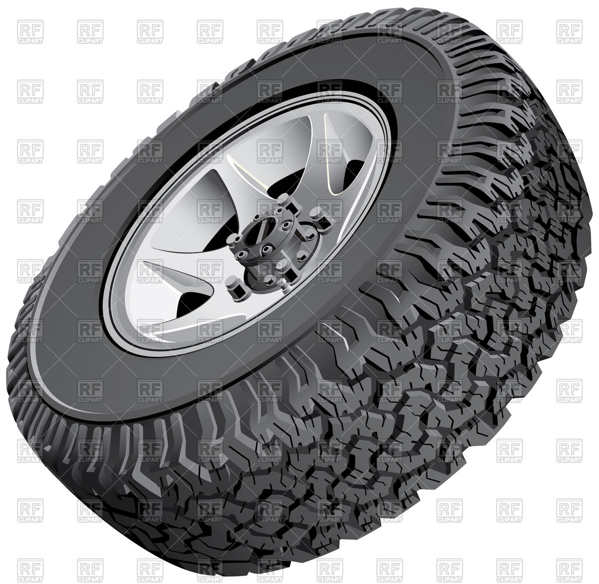 1200x1171 Off Road Vehicles Wheel With Tread Tire Vector Image Of Objects