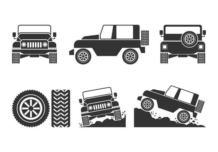 700x490 Offroad Car Vectors Set
