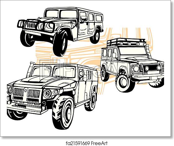 560x470 Free Art Print Of Off Road Cars