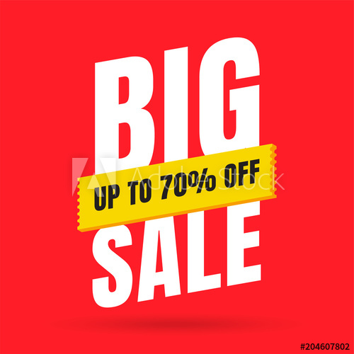 500x500 Sale Red Banner Template Design, Big Sale Special Offer End