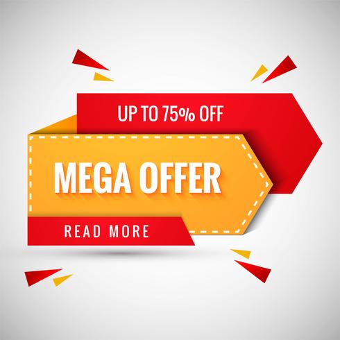 490x490 Mega Offer Banner Design Illustration Vector