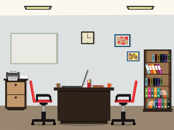 600x450 Office Flat Styles Background Vector Free Download