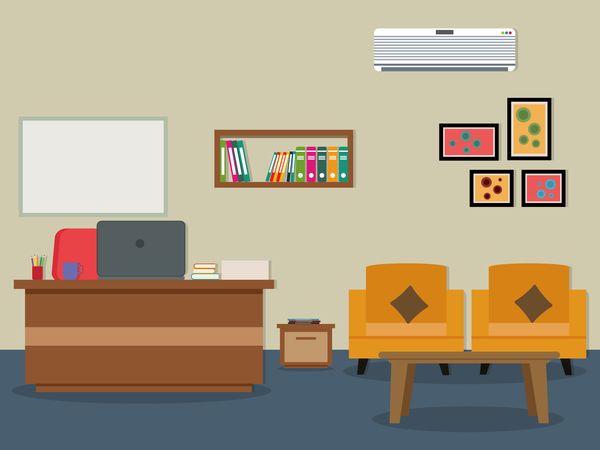 600x450 Office Flat Styles Background Vector Free Download