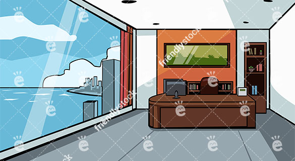 585x320 Expensive Office With Great Skyscraper City View Vector Background