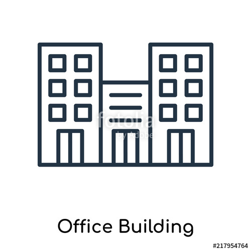 500x500 Office Building Icon Vector Isolated On White Background, Office