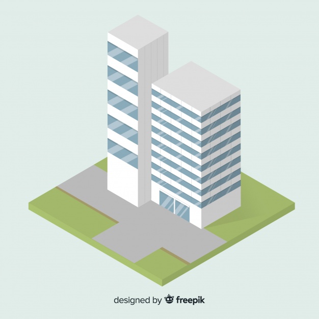 626x626 Isometric View Of Modern Office Building Vector Free Download