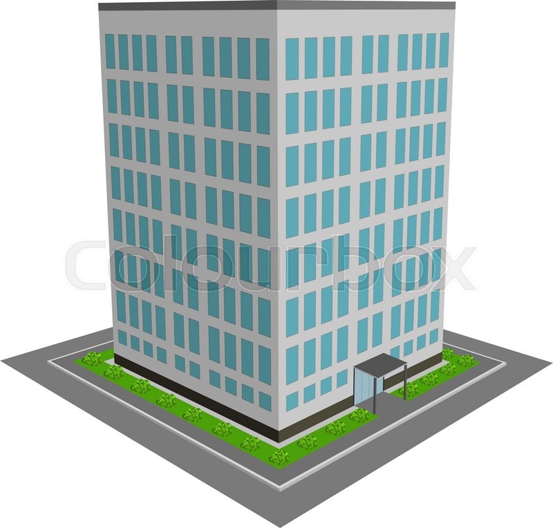 800x764 Office Building Flat Design Vector Stock Vector Colourbox
