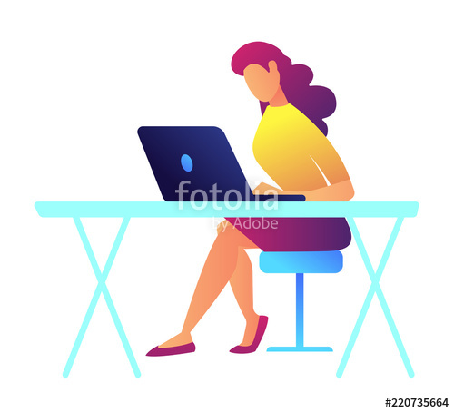 500x454 Female Programmer Working On Laptop