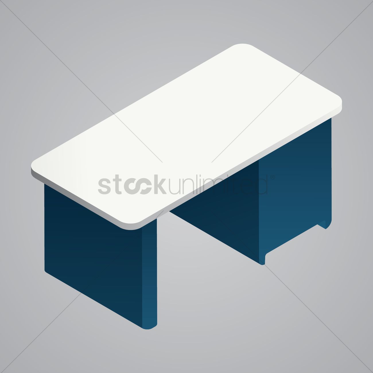 1300x1300 Isometric Office Desk Vector Image