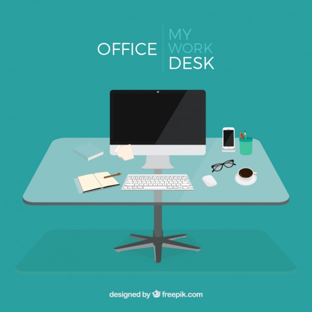 626x626 Office Desk Vector Free Download