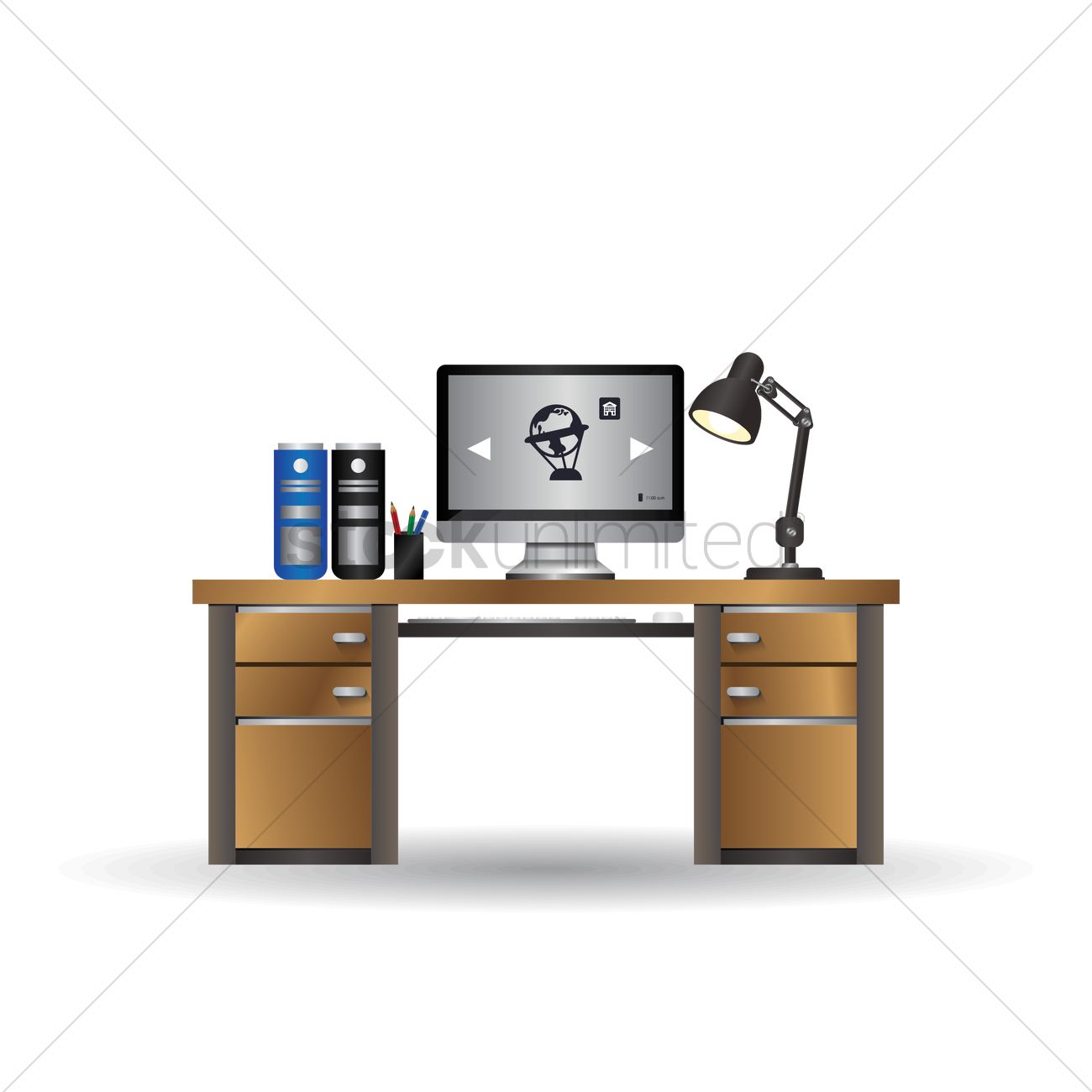 1300x1300 Office Desk Vector Image